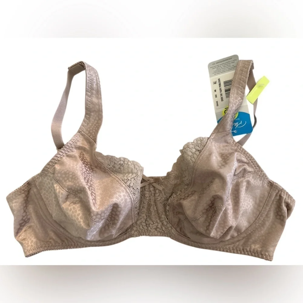 Playtex Live My Curves Beige Lace Full Coverage Support Bra 38B NWT - Picture 1 of 7